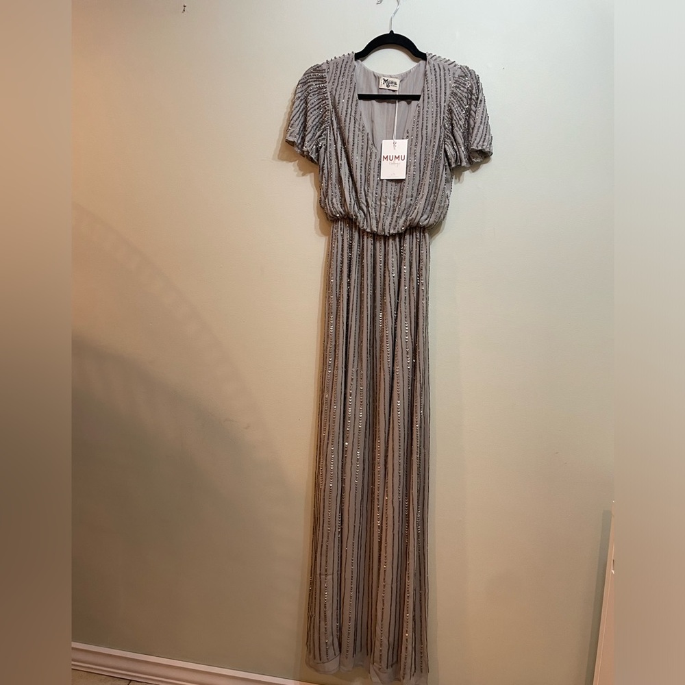 Show Me Your MuMu Beaded Michelle Maxi Dress NWT